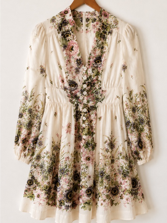 Zimmermann Dresses & Skirts - Zimmermann Floral Linen Mini Dress Size 0